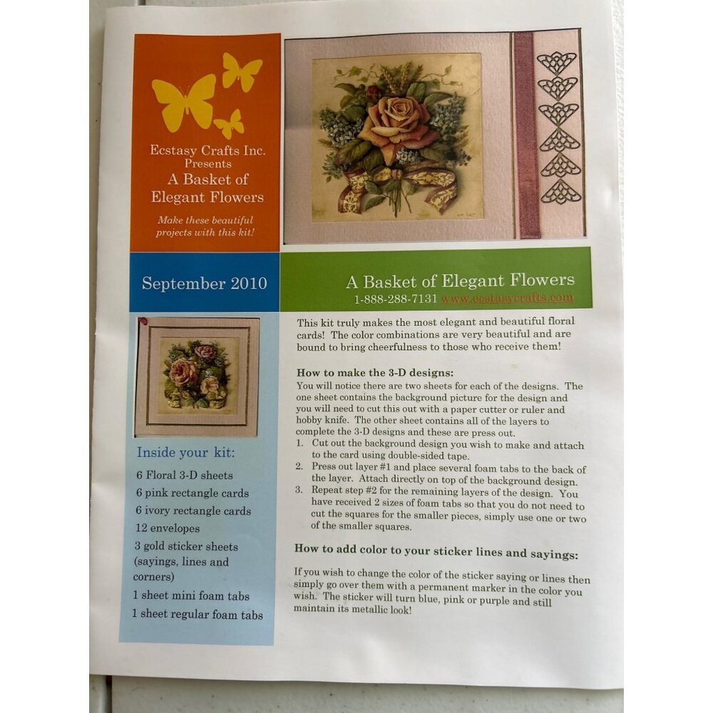 Ecstasy Crafts Elegant 3D Flower Cardmaking Kit